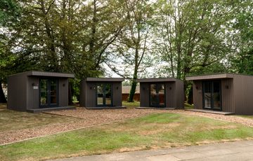 Four self-contained garden rooms available for music practice